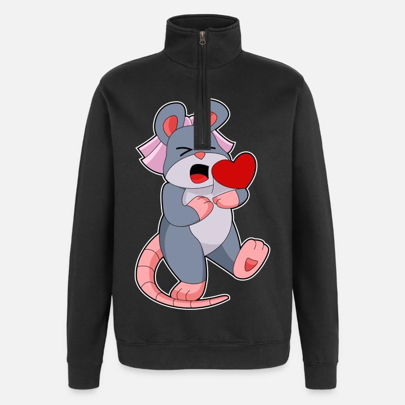 Mouse Bride Veil Wedding - Quarter-Zip Sweatshirt - black