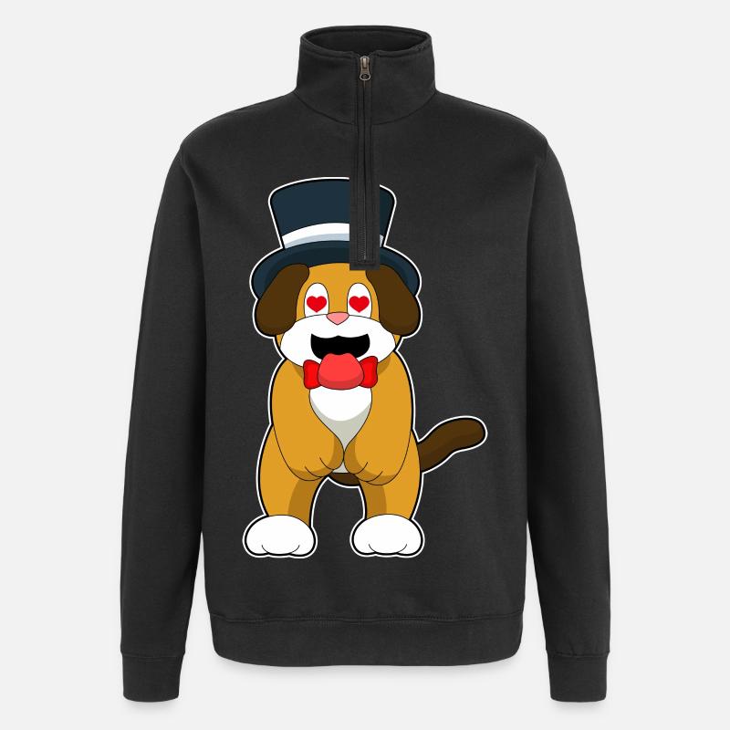 Mariage cœur de marié - Sweat à zip 1/4 - noir