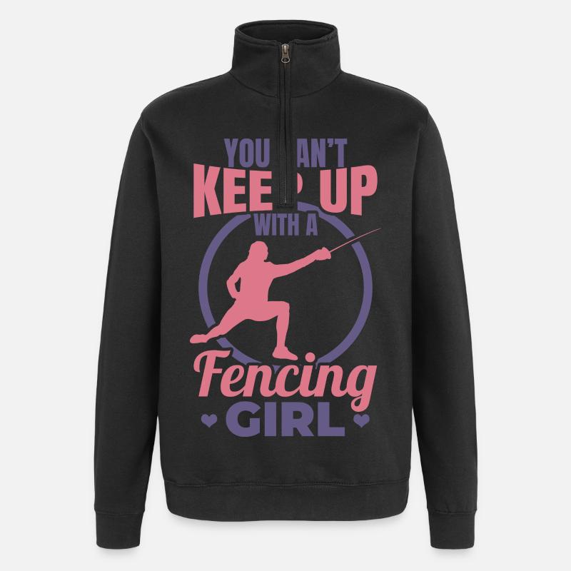 Fecht Mädchen - Quarter-Zip-Sweatshirt - Schwarz