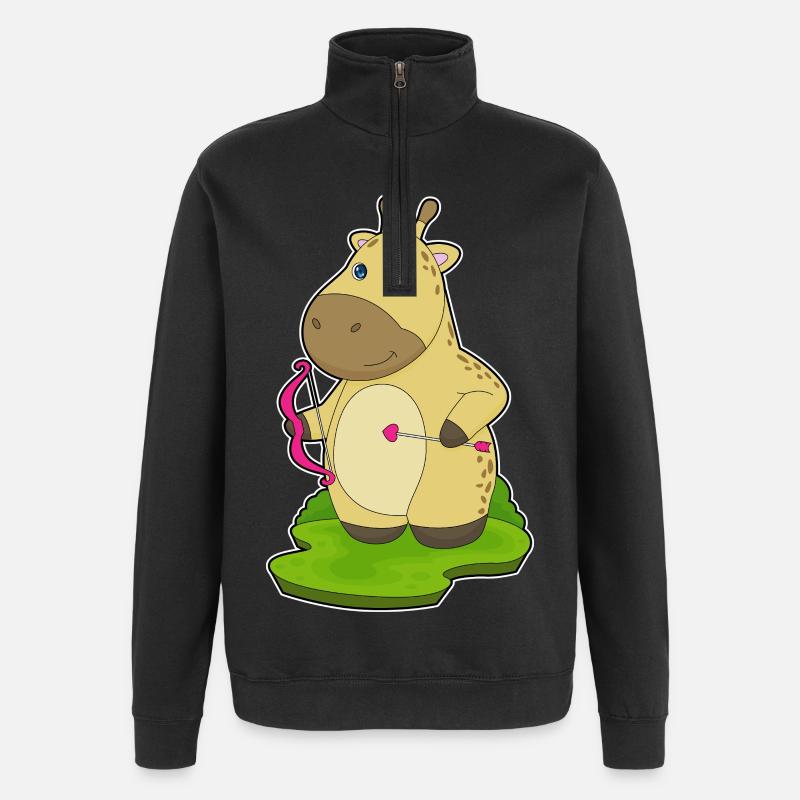Flèche d’arc d’arc girafe - Sweat à zip 1/4 - noir