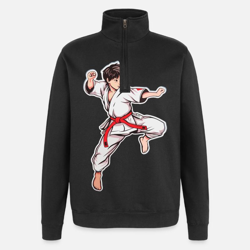 Karaté Garçon - Sweat à zip 1/4 - noir