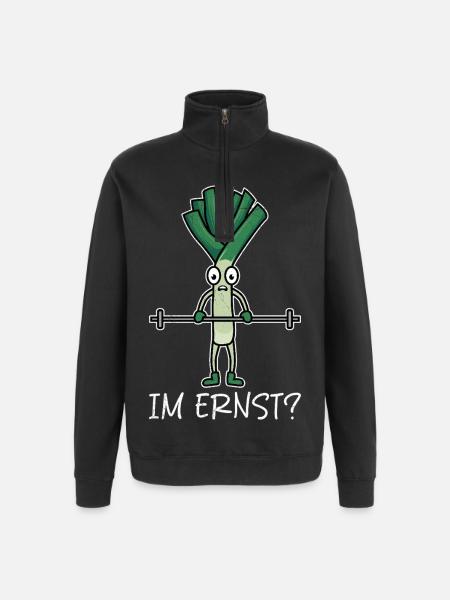 Weightlifters SERIOUSLY??? Gym Fun - Quarter-Zip Sweatshirt - black