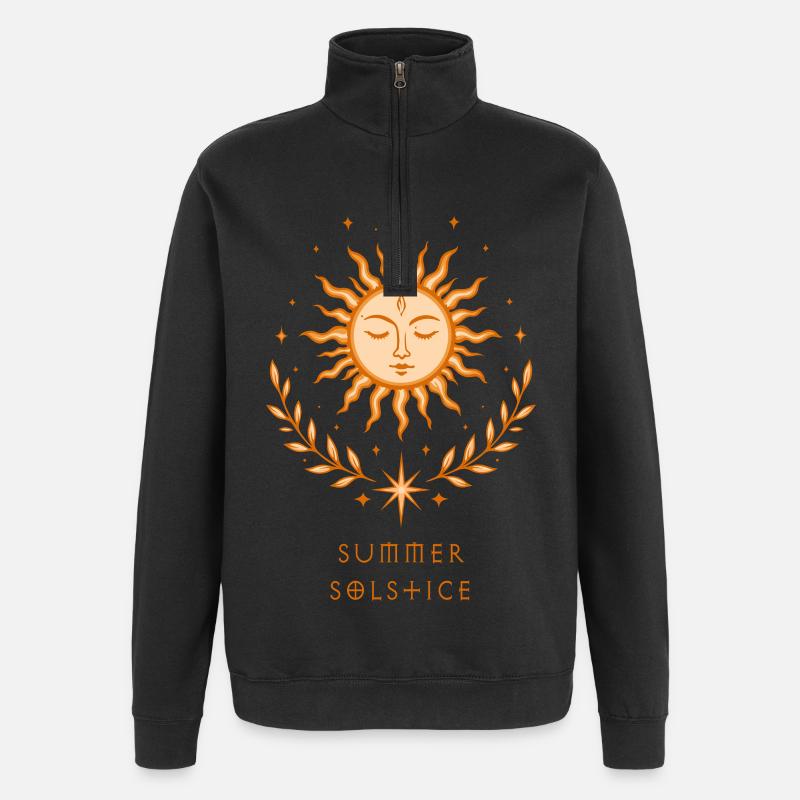 Summer Solstice Sun – Boho Symbol - Quarter-Zip Sweatshirt - black