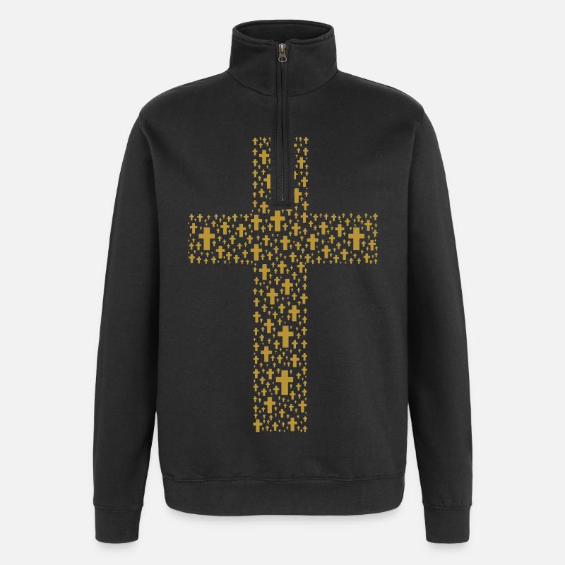 Croix des Croix - Sweat à zip 1/4 - noir