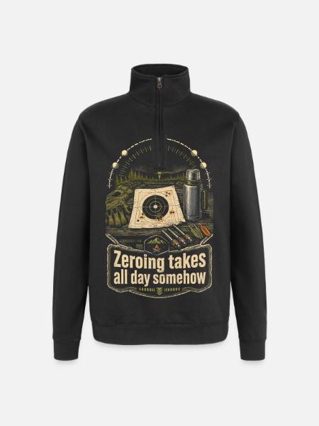 Crossbow Crossbowman Zeroing Takes All Day - Quarter-Zip Sweatshirt - black
