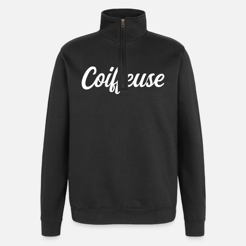 Coiffeuse - Sweat à zip 1/4 - noir