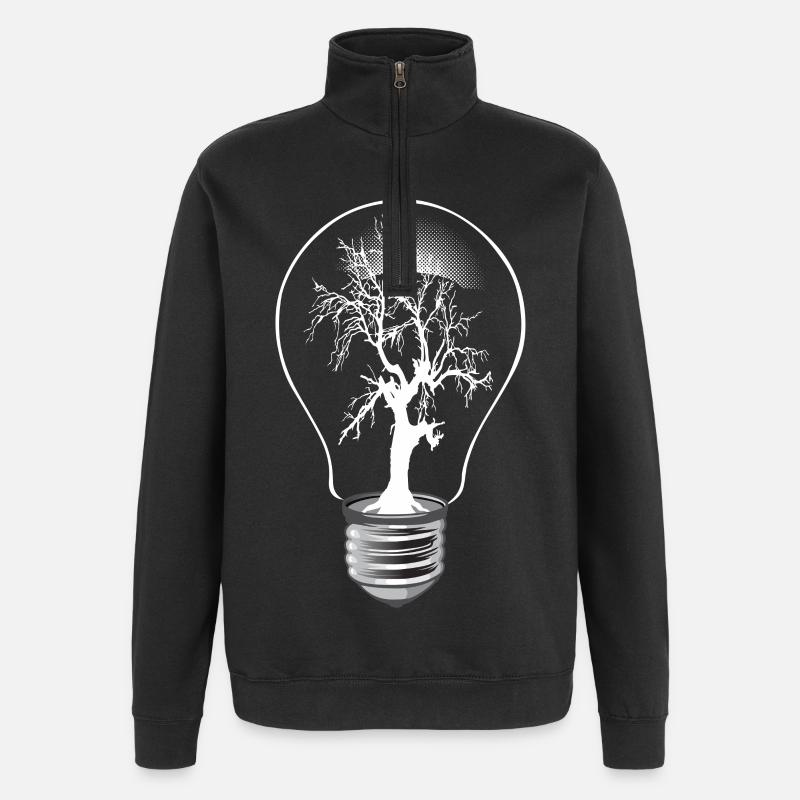 Tree light - Sweat à zip 1/4 - noir