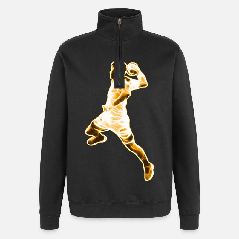 Handball Handballer - Design - Sweat à zip 1/4 - noir
