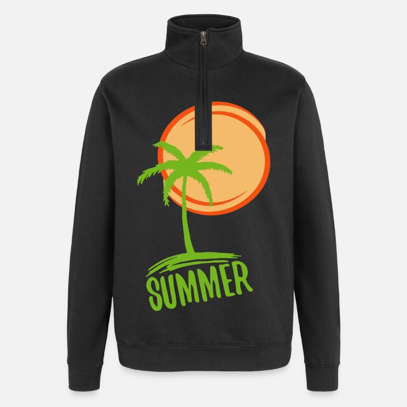 Urlaub und Sommer im Paradies - Quarter-Zip-Sweatshirt - Schwarz
