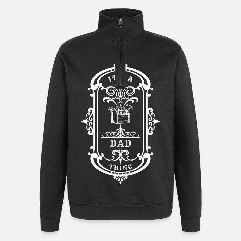 Dad Quote A Dad Thing - Quarter-Zip Sweatshirt - black