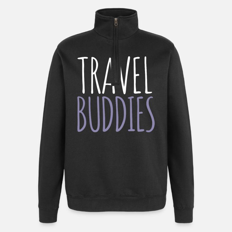 Compagnon de voyage - Sweat à zip 1/4 - noir