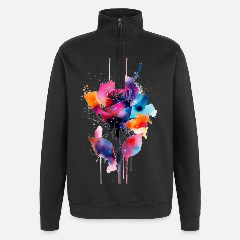 Blume - Quarter-Zip-Sweatshirt - Schwarz