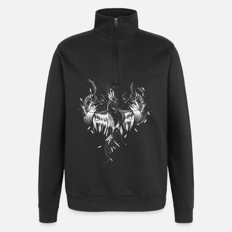 Phoenix des cendres - Sweat à zip 1/4 - noir