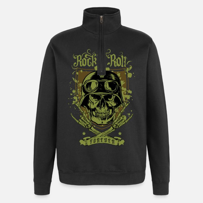 Rock 'n' Roll pour toujours - Sweat à zip 1/4 - noir