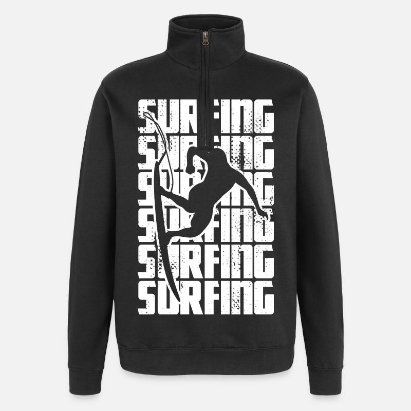 Surfen - Quarter-Zip-Sweatshirt - Schwarz