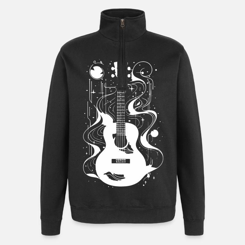Ukulele Zeichnung - Quarter-Zip-Sweatshirt - Schwarz