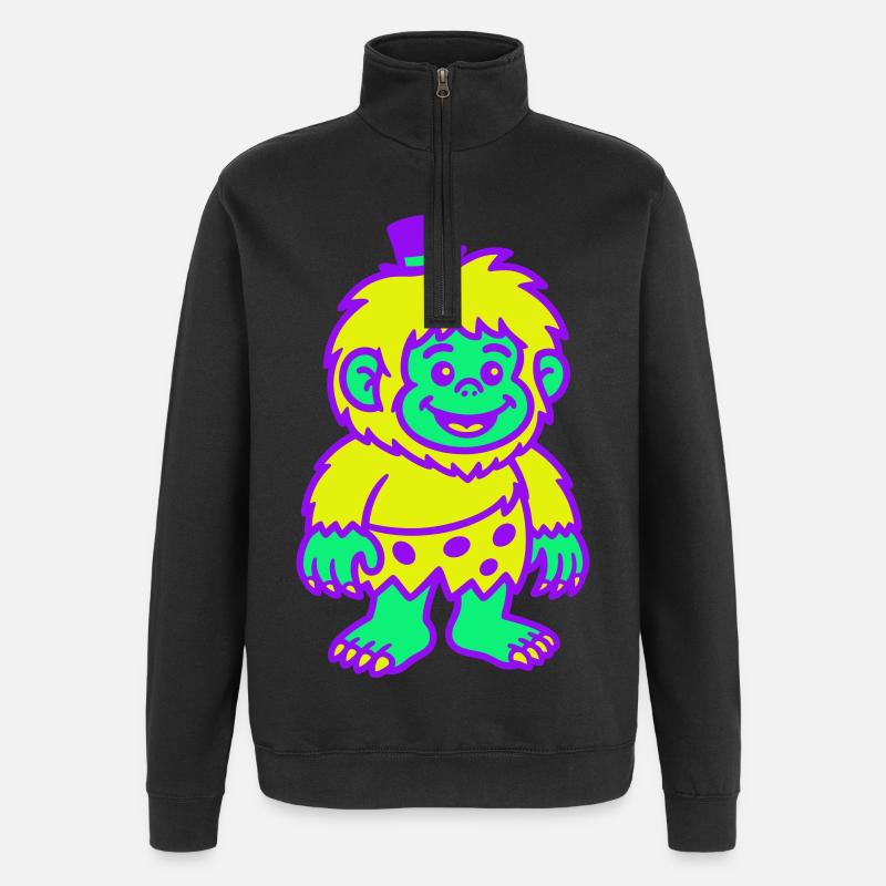 Guy with a hat - Quarter-Zip Sweatshirt - black