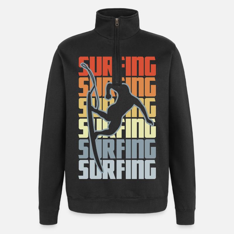 Surf coach - Quarter-Zip Sweatshirt - black