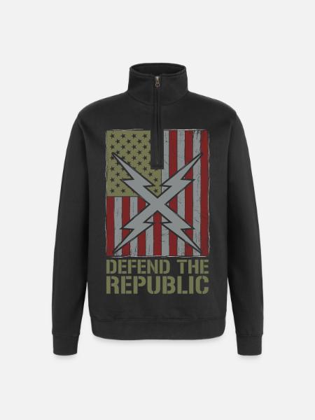 Defend The Republic USA Flag - Quarter-Zip Sweatshirt - black