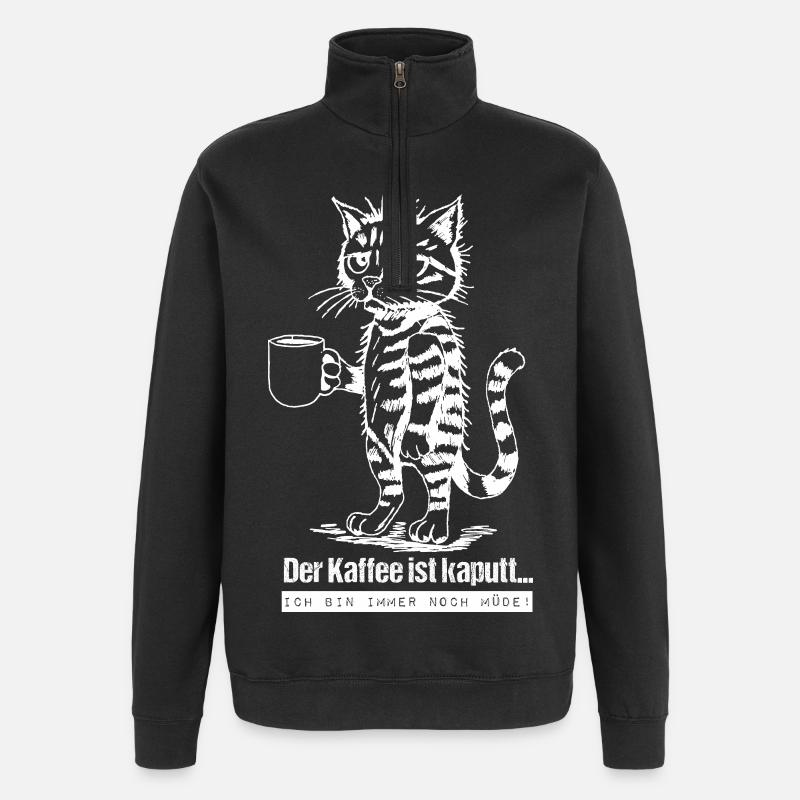 The coffee is broken... - Quarter-Zip Sweatshirt - black