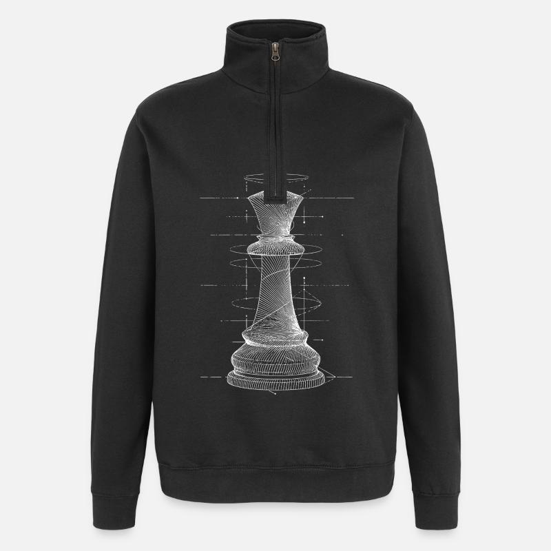 Échecs de la Dame - Sweat à zip 1/4 - noir