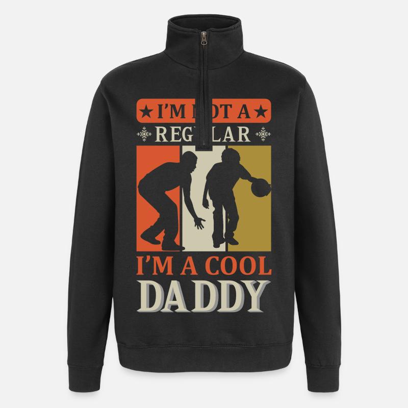 Cool Daddy Funny Dad Shirt - Quarter-Zip Sweatshirt - black