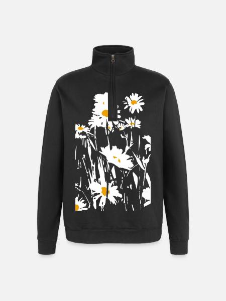 DAISIES - Quarter-Zip Sweatshirt - black