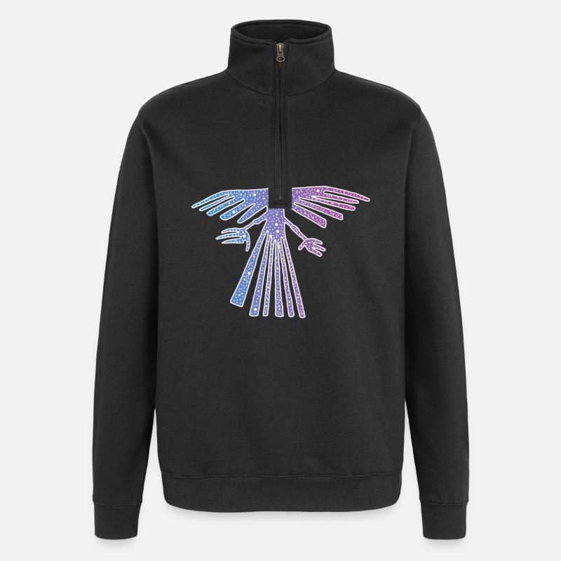 Vogel von Nazca - Quarter-Zip-Sweatshirt - Schwarz