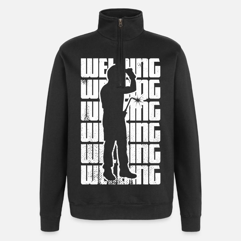 Lustiges Schweißen - Quarter-Zip-Sweatshirt - Schwarz