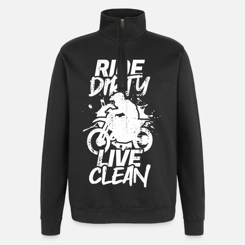 Ride Dirty Live Clean - Sweat à zip 1/4 - noir