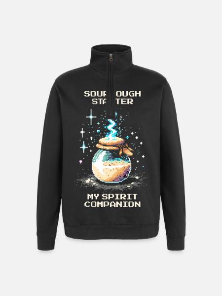 Sourdough: My soul mate | Baking bread - Quarter-Zip Sweatshirt - black