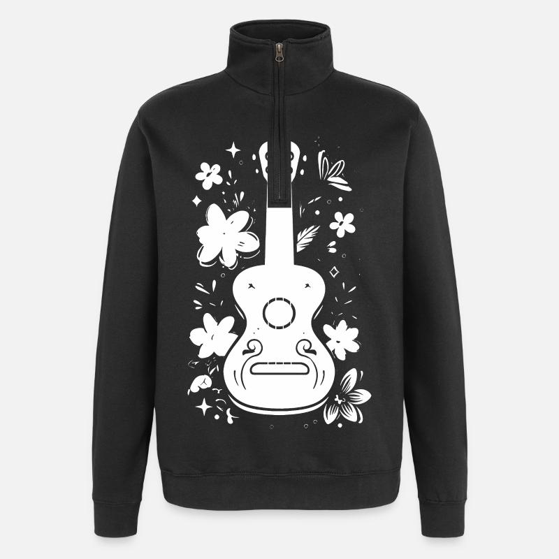 Ukulele Graphics - Quarter-Zip Sweatshirt - black