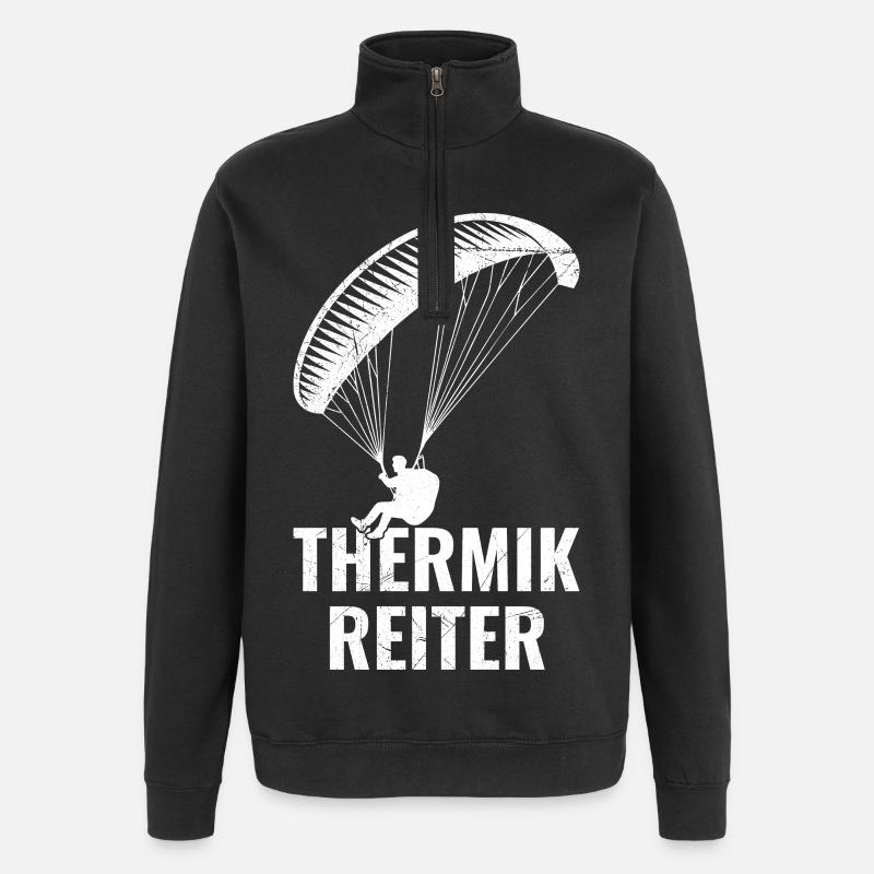 Parapente THERMIK REITER Drôle - Sweat à zip 1/4 - noir