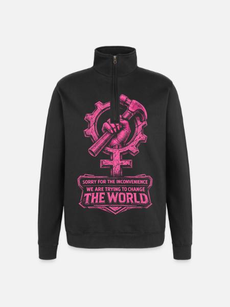 Feminism Feminist Feminist - Quarter-Zip Sweatshirt - black