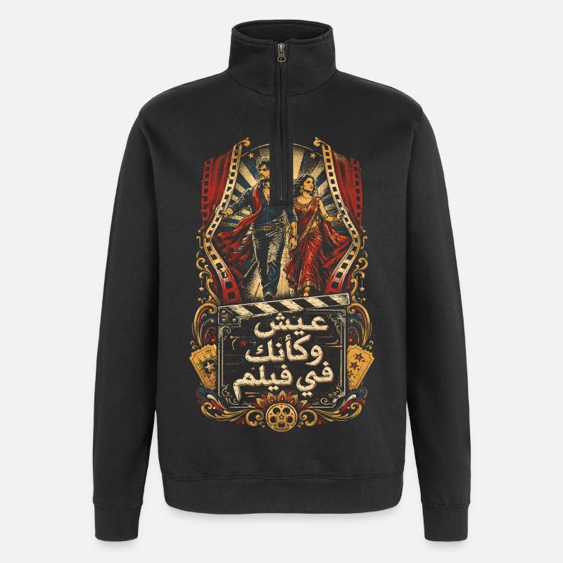 Bollywood - Sweat à zip 1/4 - noir