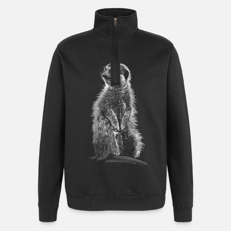 suricates - Sweat à zip 1/4 - noir