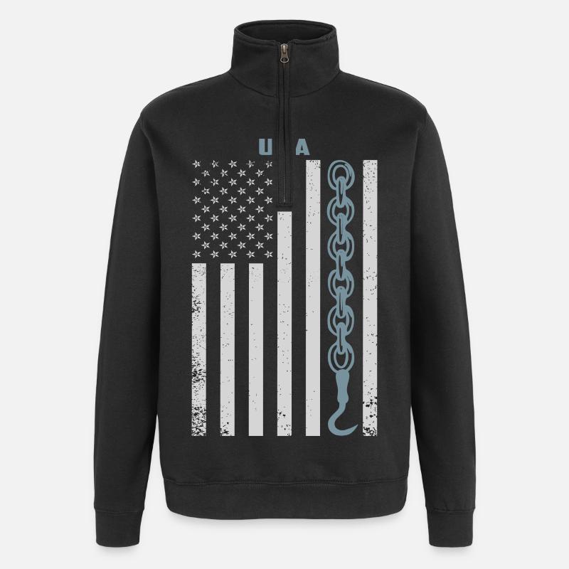 Abschleppdienst - Quarter-Zip-Sweatshirt - Schwarz