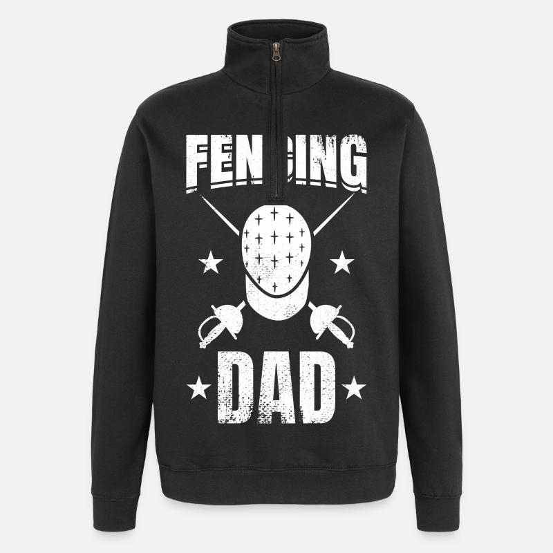 Fencing Daddy - Quarter-Zip Sweatshirt - black