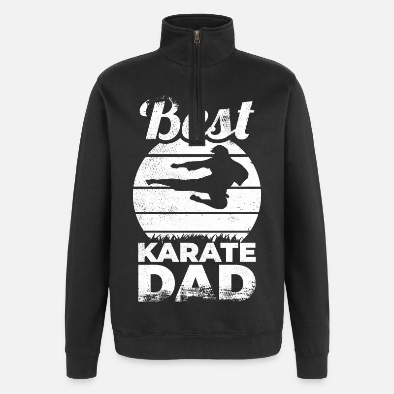 Bester Karate Vater - Quarter-Zip-Sweatshirt - Schwarz