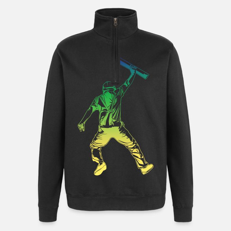 Architect Retro Style - Quarter-Zip Sweatshirt - black