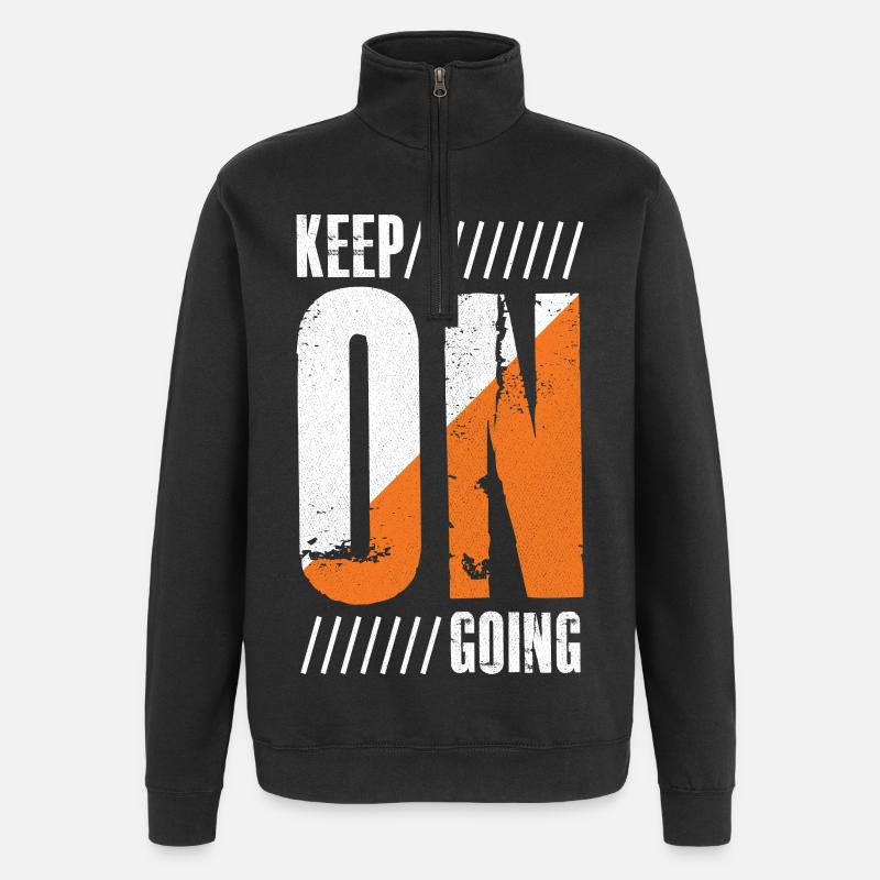 keep on going funny shirt - Quarter-Zip Sweatshirt - black