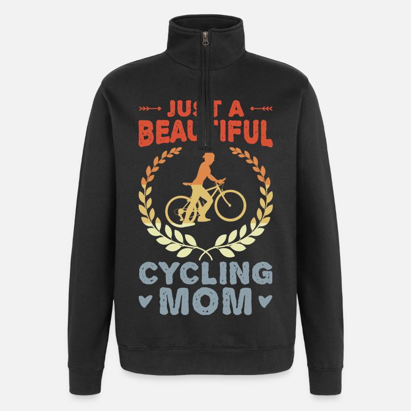 Bicycle Nut - Quarter-Zip Sweatshirt - black