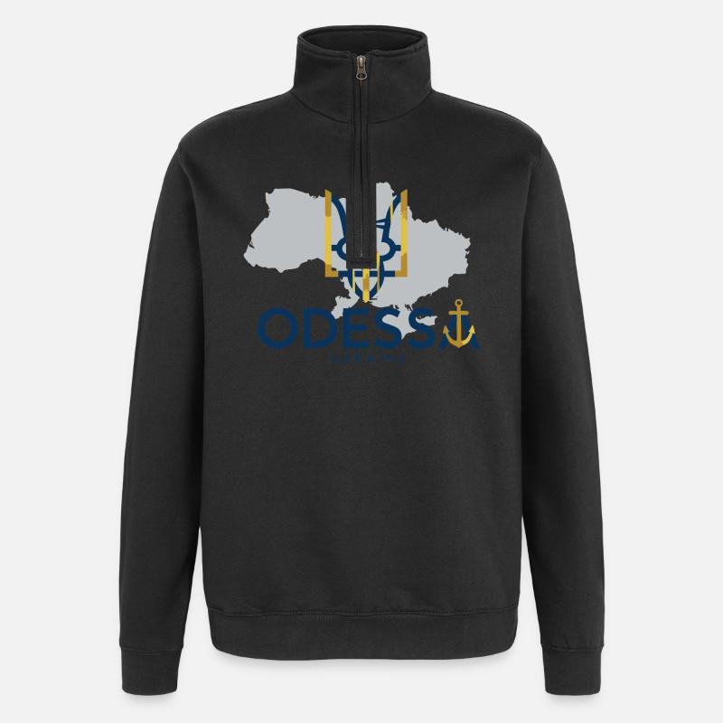 Emblème ukrainien du phare d’Odessa - Sweat à zip 1/4 - noir