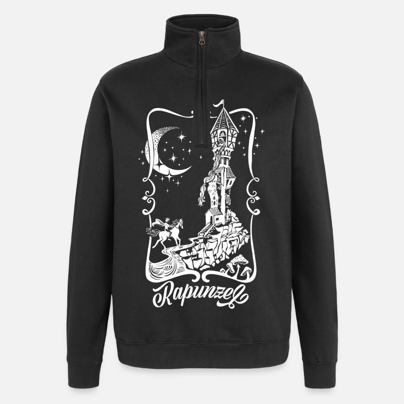 Tour Raiponce Silhouette Princesse - Sweat à zip 1/4 - noir