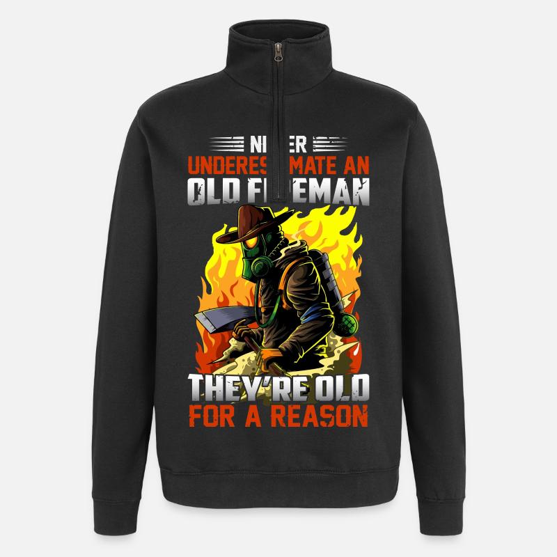Fire brigade - Quarter-Zip Sweatshirt - black