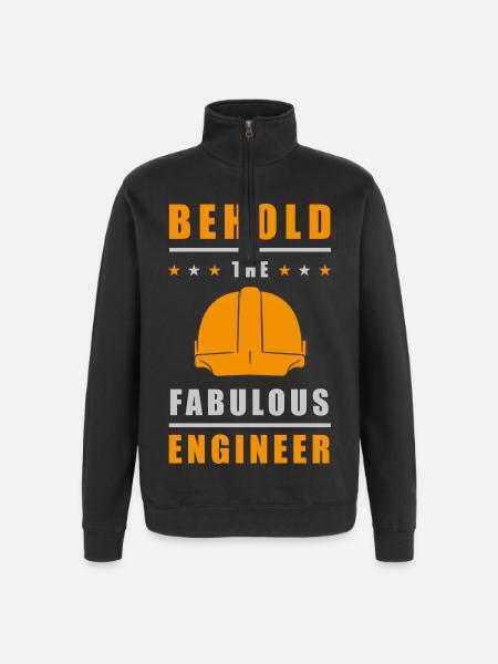 Fabulous Engineer Helmet - Quarter-Zip Sweatshirt - black