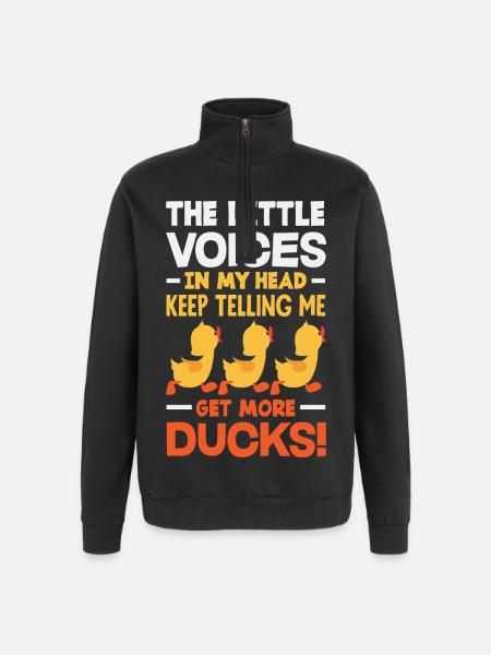 Funny Ducks Motif Ducks Lover Sayings - Quarter-Zip Sweatshirt - black
