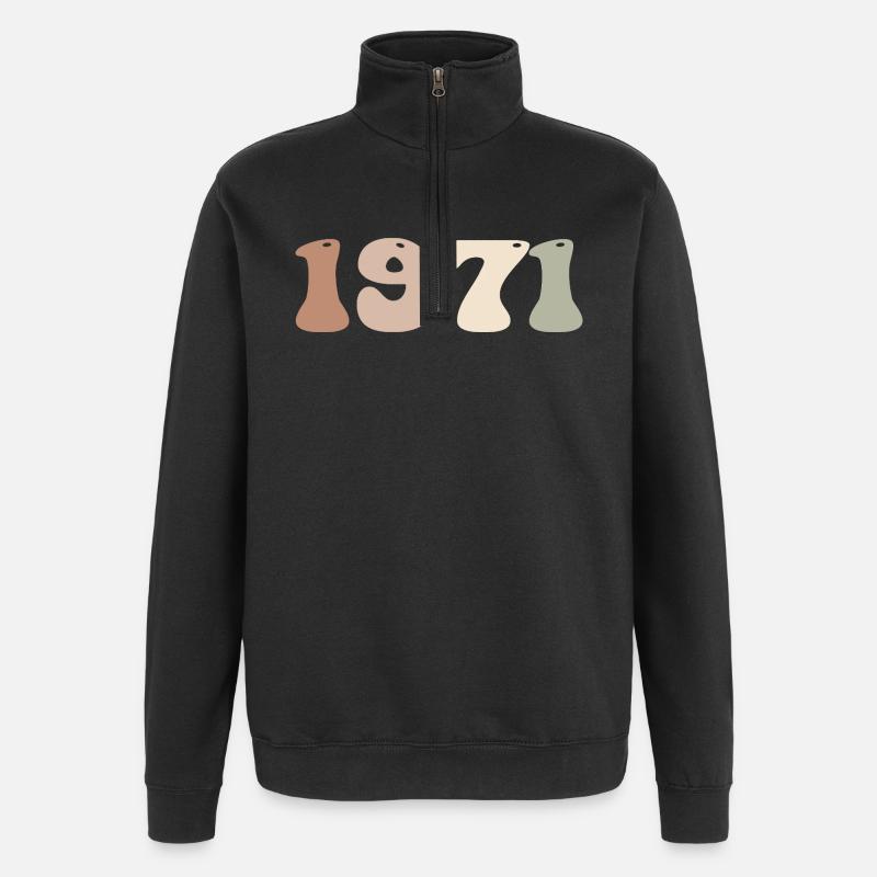 1971 - Sweat à zip 1/4 - noir