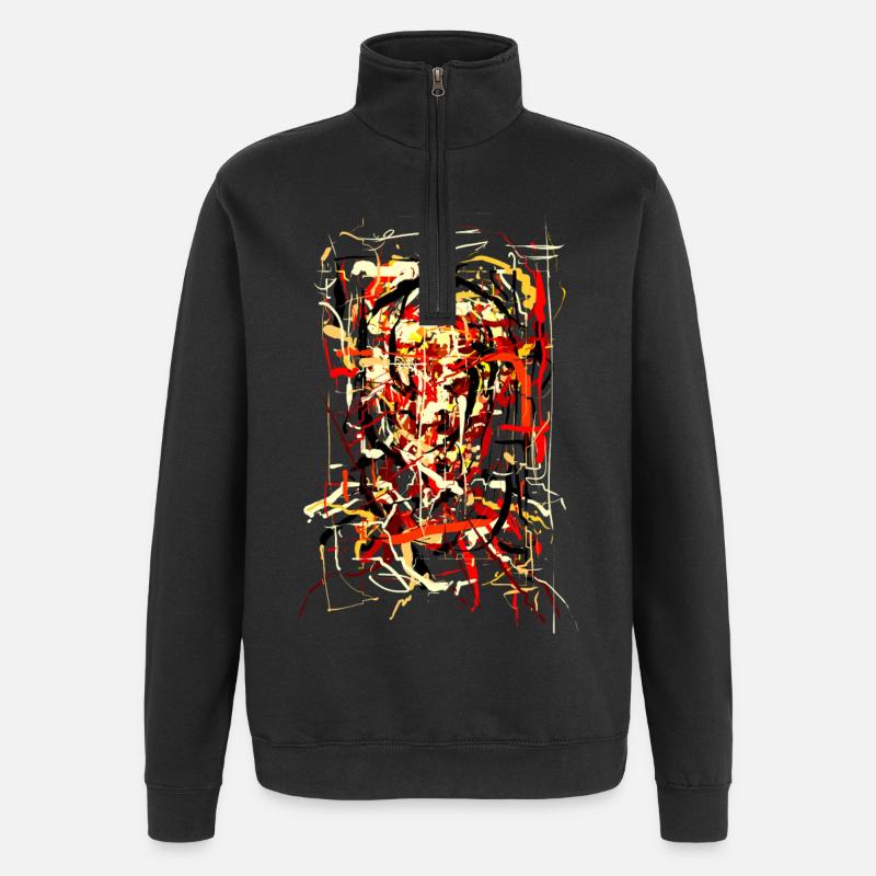 Flaming Devil - Quarter-Zip Sweatshirt - black