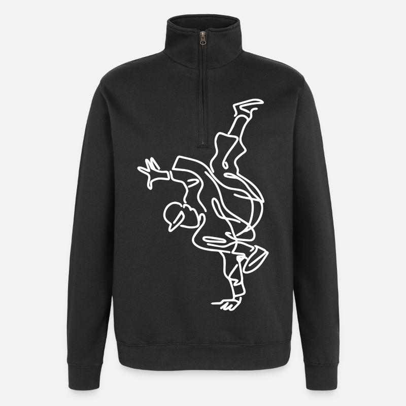 Breakdancing Sketch - Quarter-Zip Sweatshirt - black